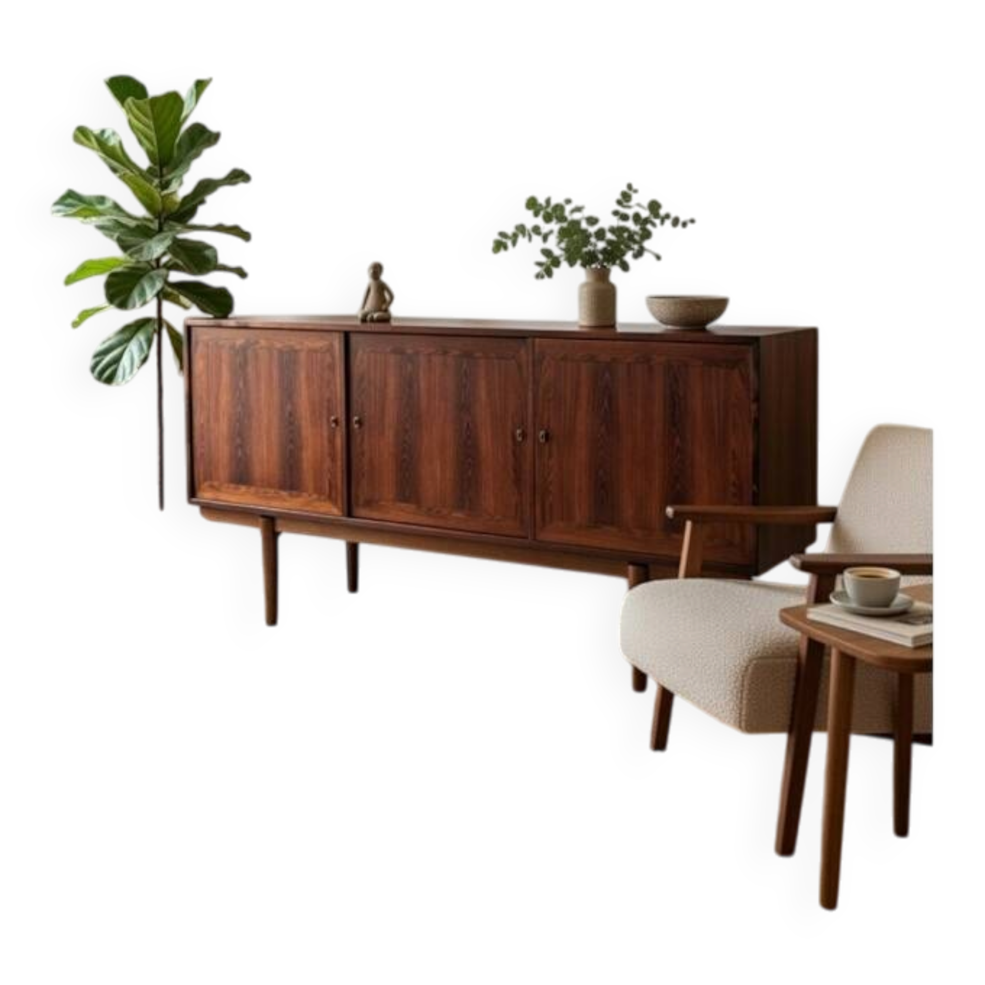 Enfilade en palissandre, Danemark, années 1960. Après rénovation.