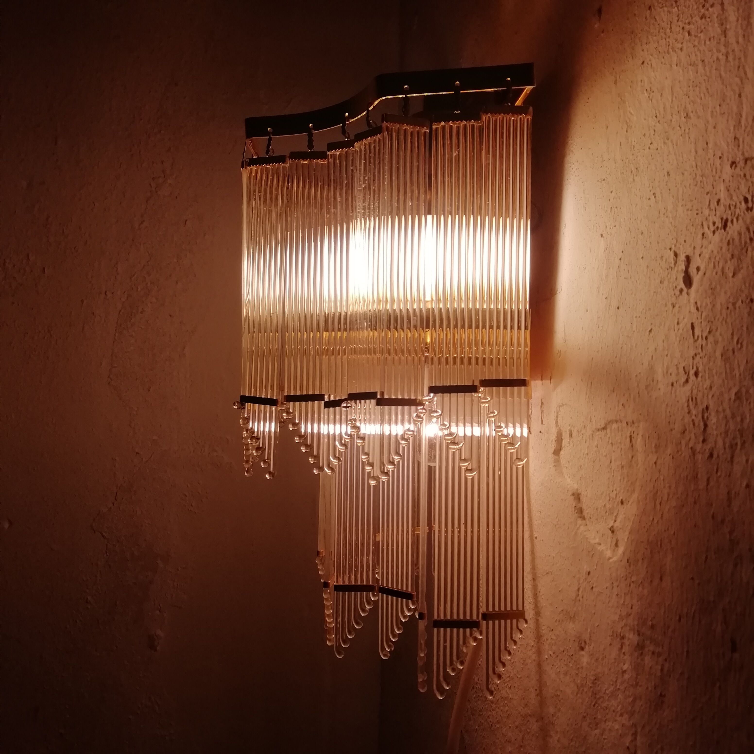 Lamp glass wall lamp 1980