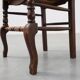 Rustic Oak Ladder-Back Chair with Rush Seat and Cabriole Front Legs, France