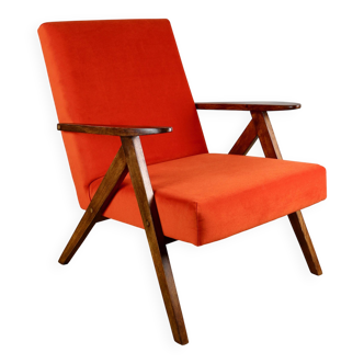 B-310 VAR armchair orange structural velvet - 2 pieces available