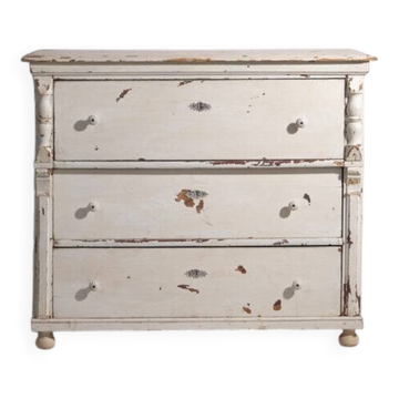 Ancienne commode blanche de style provençal (vers 1920)