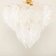 Novaresi Murano glass frosted leaves chandelier, Italy 1970s