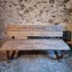 Vintage garden bench – oak and cast iron – from the 1960s