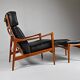Fauteuil et repose-pieds par Ib Kofod-Larsen pour OPE, Suède