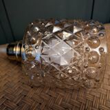 Geometric relief moulded glass lampshade from the 1970s.