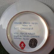 Osvaldo Perruzzi designer of polychrome faience plates.