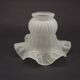 French vintage white opaque glass replacement shade with frilled edge.