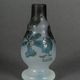 Vase in glass paste Muller Frères Lunéville foot shower floral decor