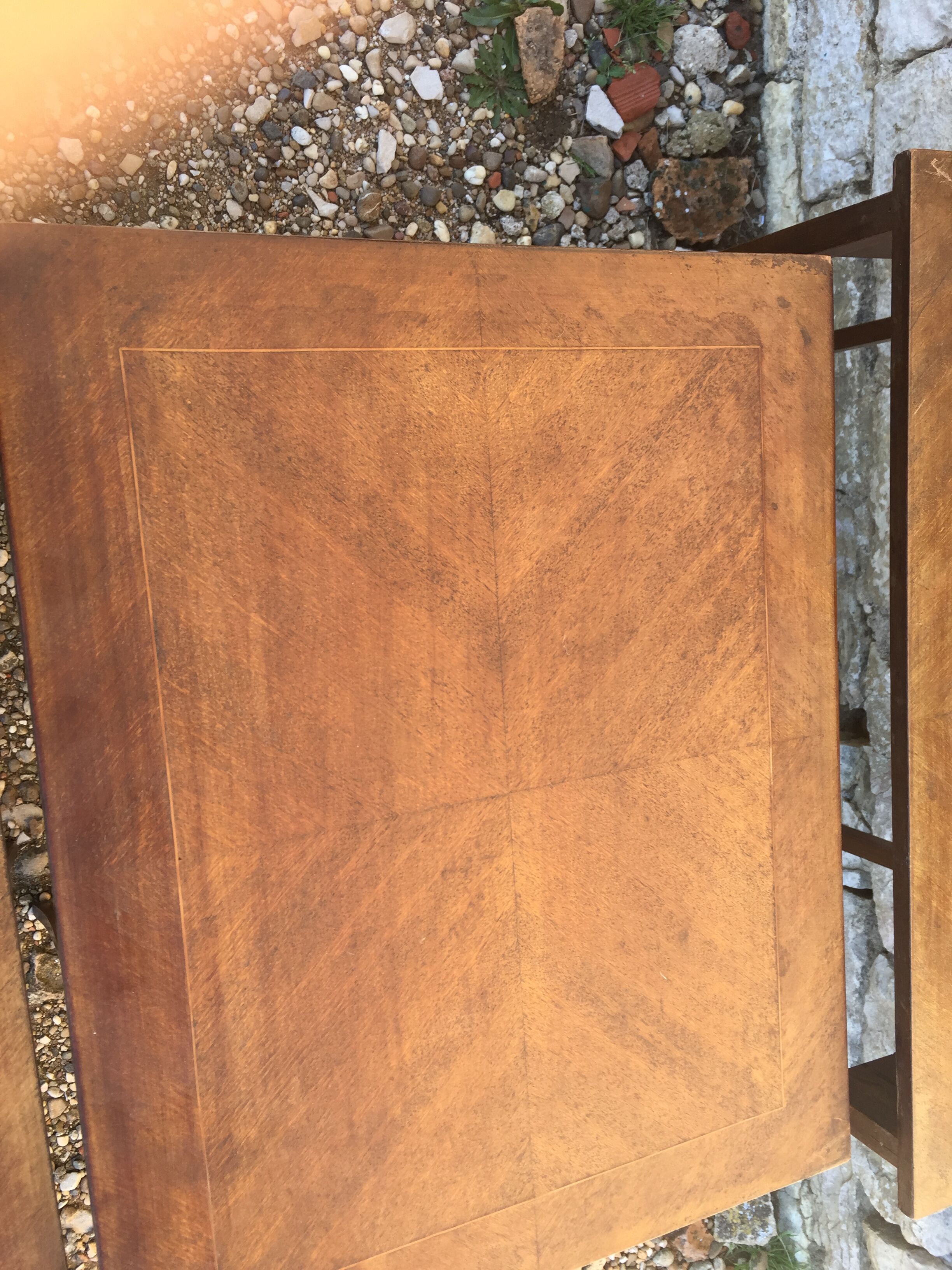 Pull-out tables old marquetry