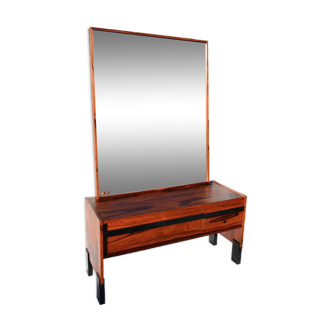 Swedish Glas & Trä rosewood mirror with original dresser Sweden 1960s