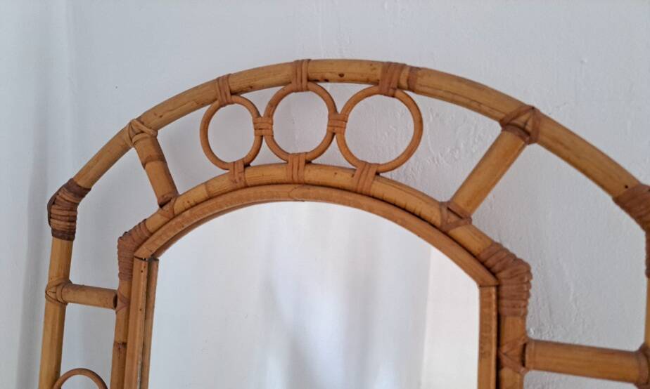 Vintage bamboo mirror