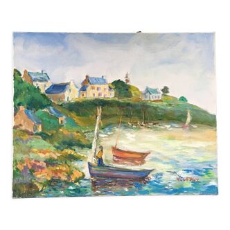 Tableau bord de mer coloré