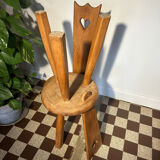 Pair of vintage chalet chairs in solid oak