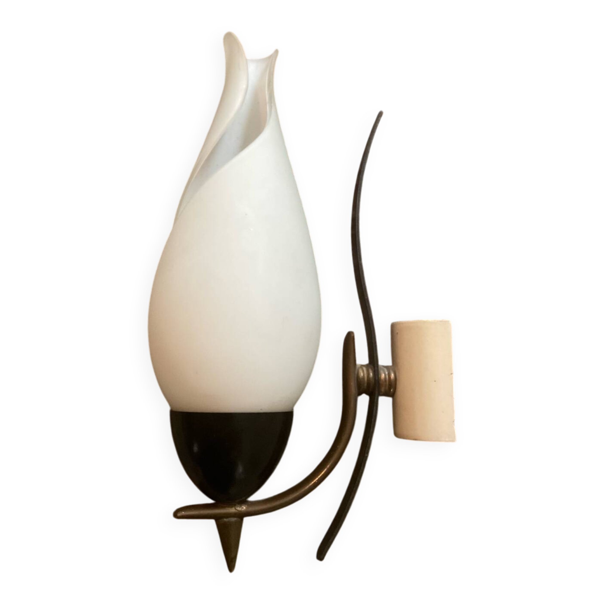 1950s wall sconce in opaline glass