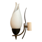 1950s wall sconce in opaline glass