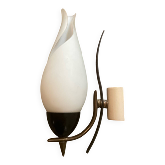 1950s wall sconce in opaline glass