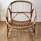 Rattan &  bamboo shell armchair 60/70