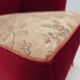 Fauteuil danois des années 1970, velours rouge, bois d'orme.