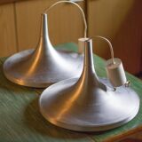 Space Age aluminum suspension, saucer suspension, vintage ceiling lamp, ceiling lamp