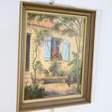 Tableau « Maison Fleurie à la Blanche », signé F.Sichet – 2ème partie XXe