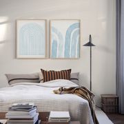 Pair of giclee prints, abstract blue wall art set of two, 50x70cm