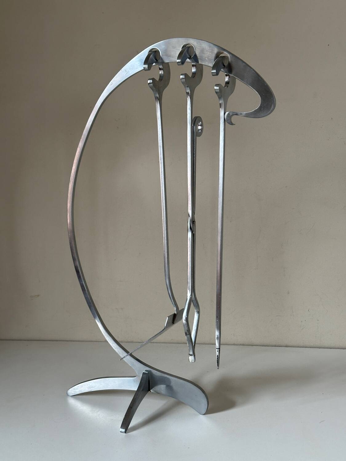 Jean Paul Creations fireplace tool set, 1970s design