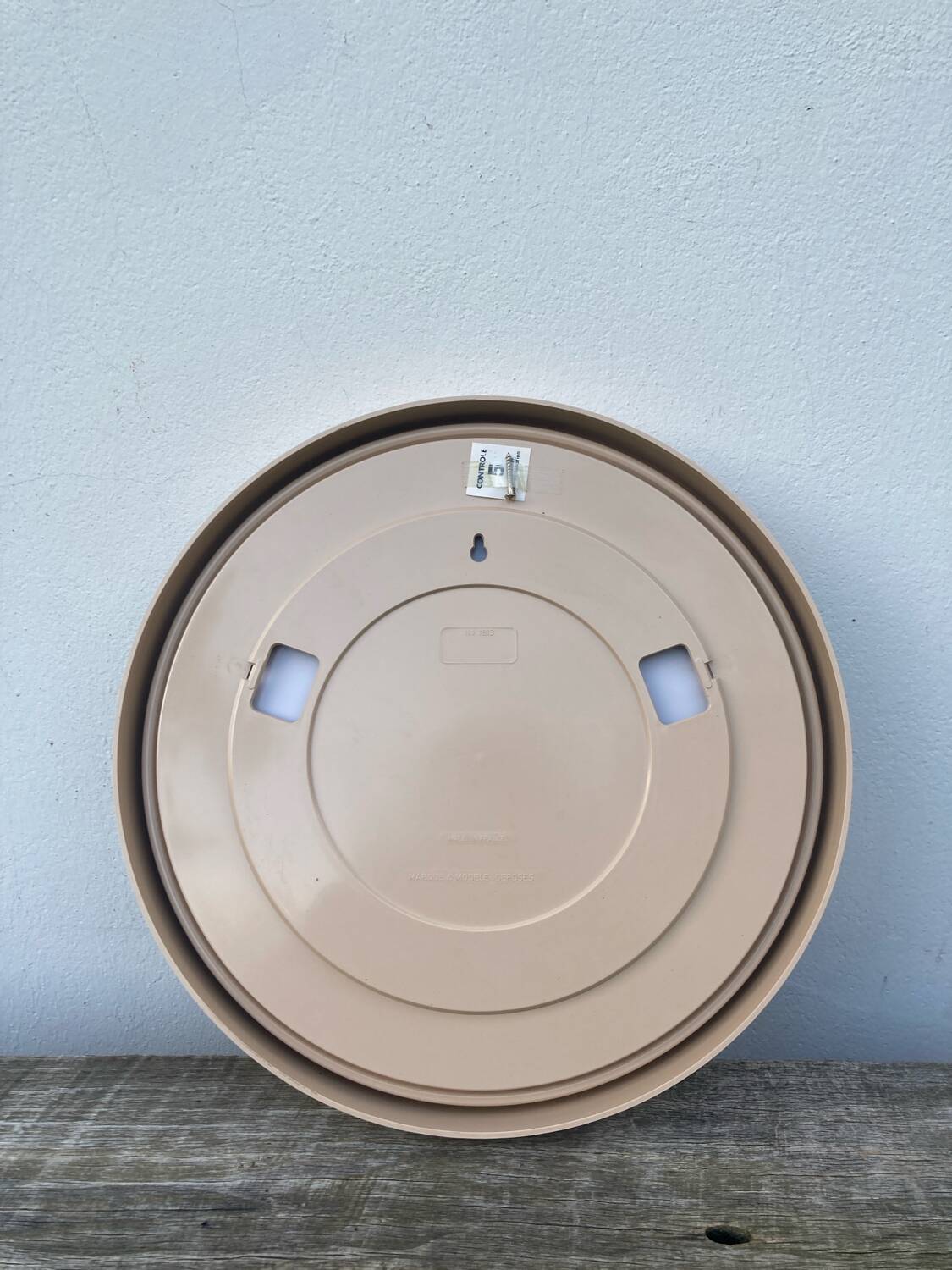 Miroir rond 1960 beige