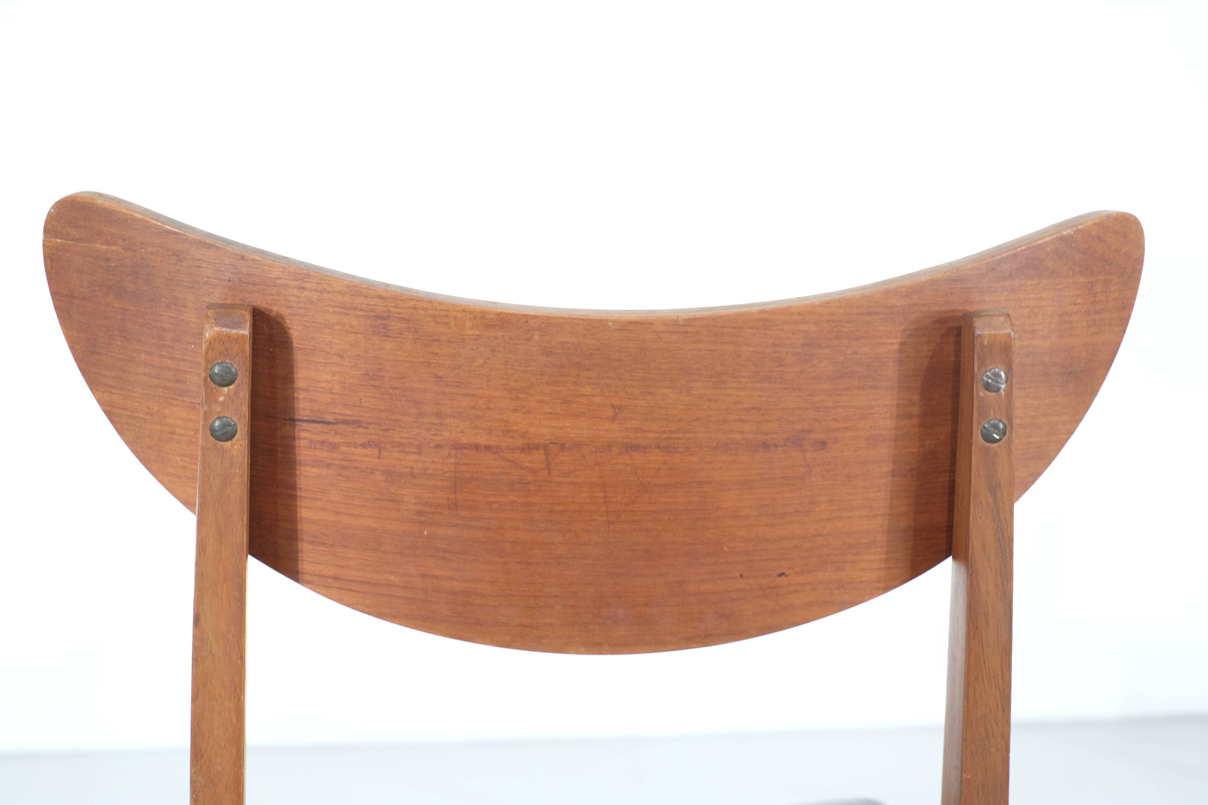 4 chaises en teck, Danemark, 1960