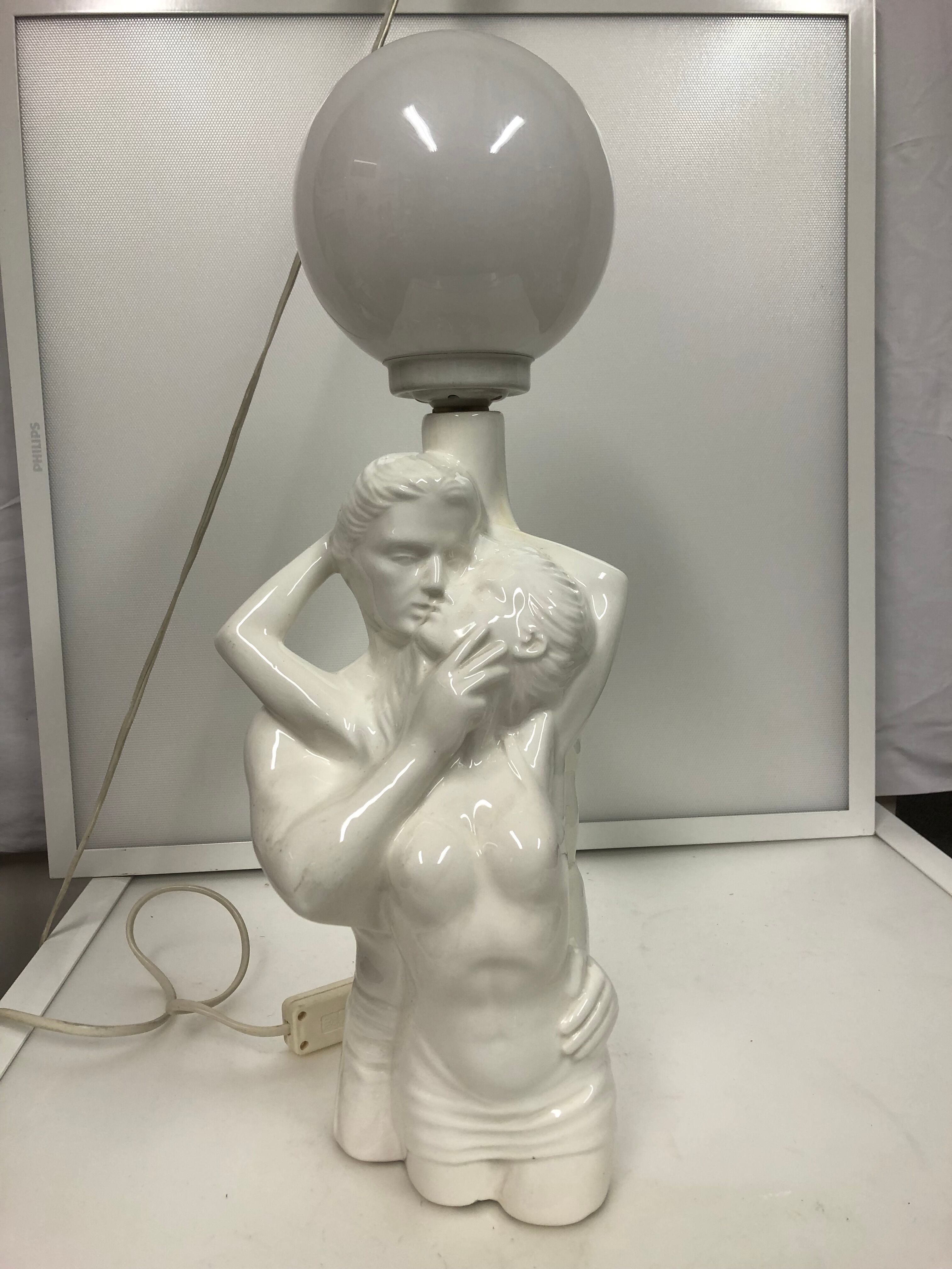 ceramic couple lamp from the 80s