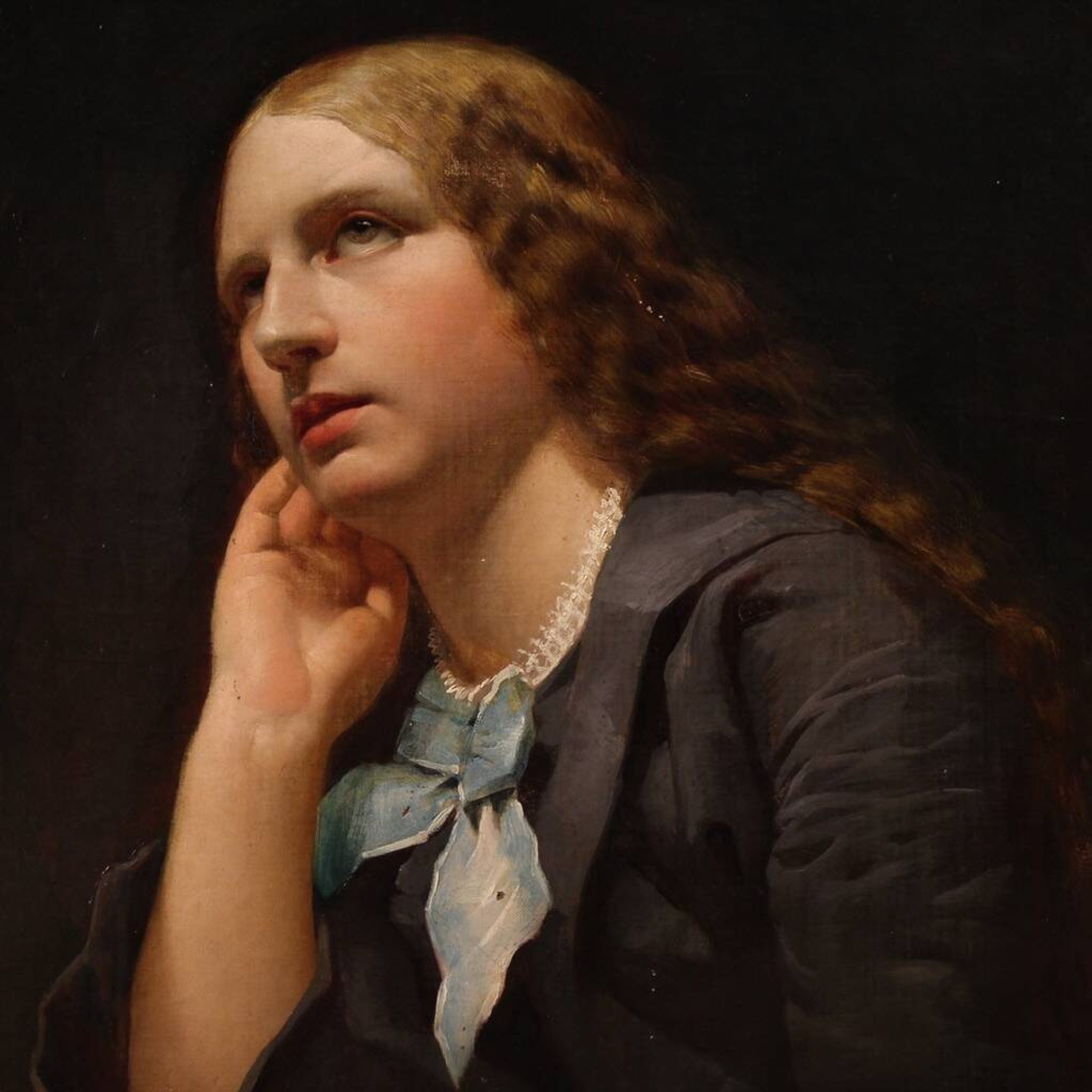 Grand portrait de dame peint au XIXe siècle