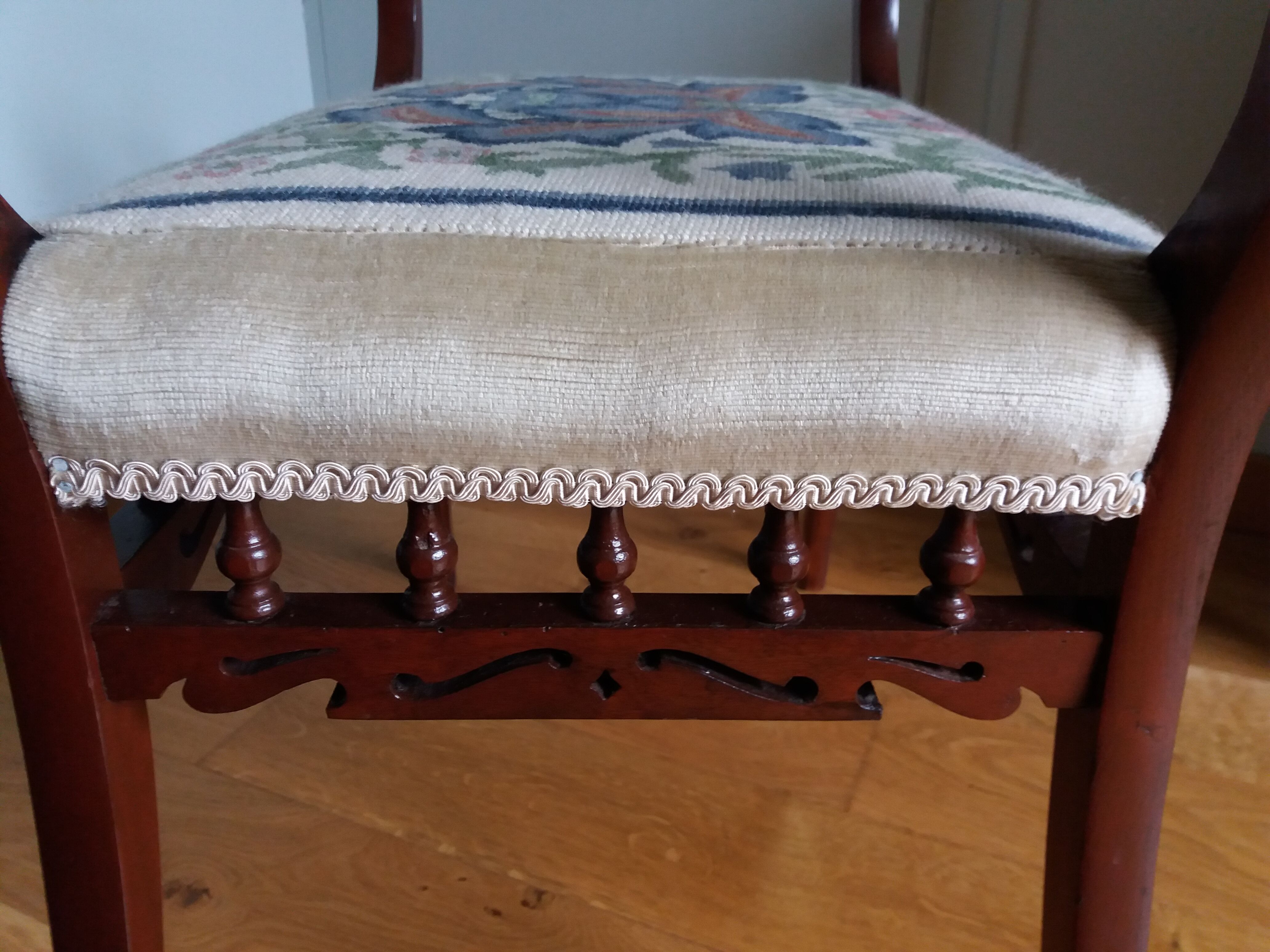 Piano bench stool upholstered canvas end of bed