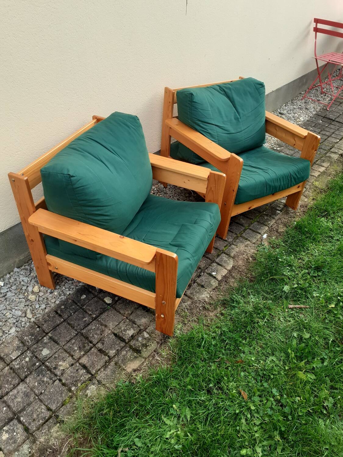 Pine armchairs