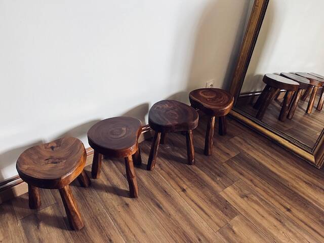 Set of 4 low stools
