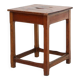 Industrial Square Wooden Stool with Handle, Belgium, 1920s