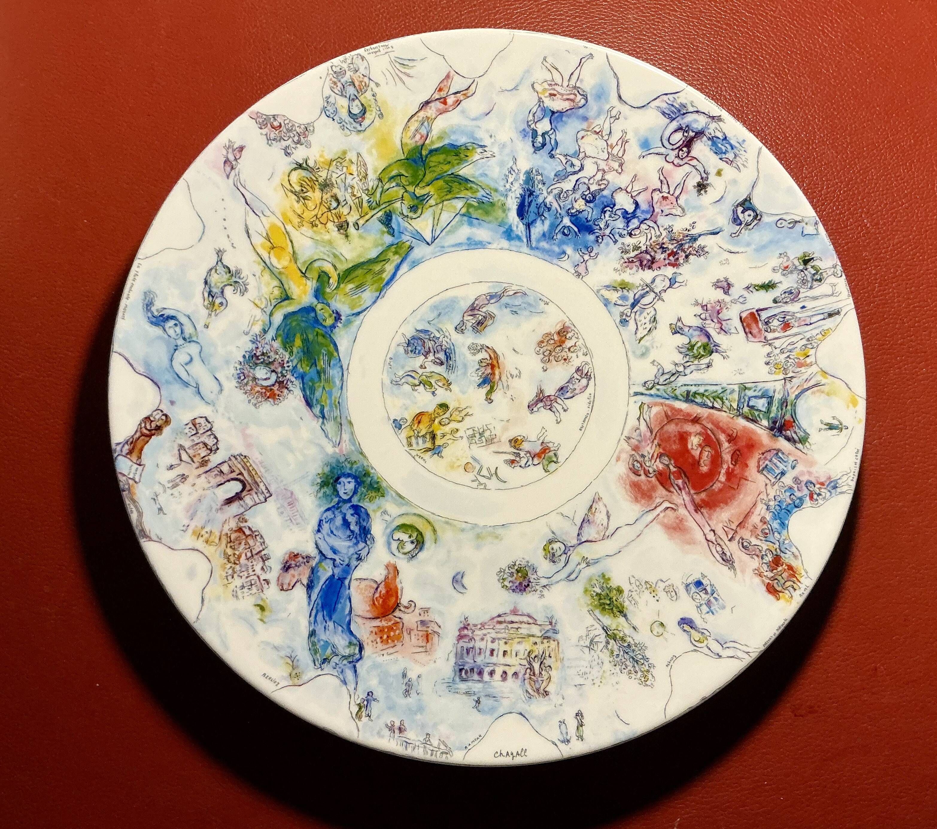 Plate 36 cm - Bernardaud Marc Chagall - The dome of the Opéra de Garnier