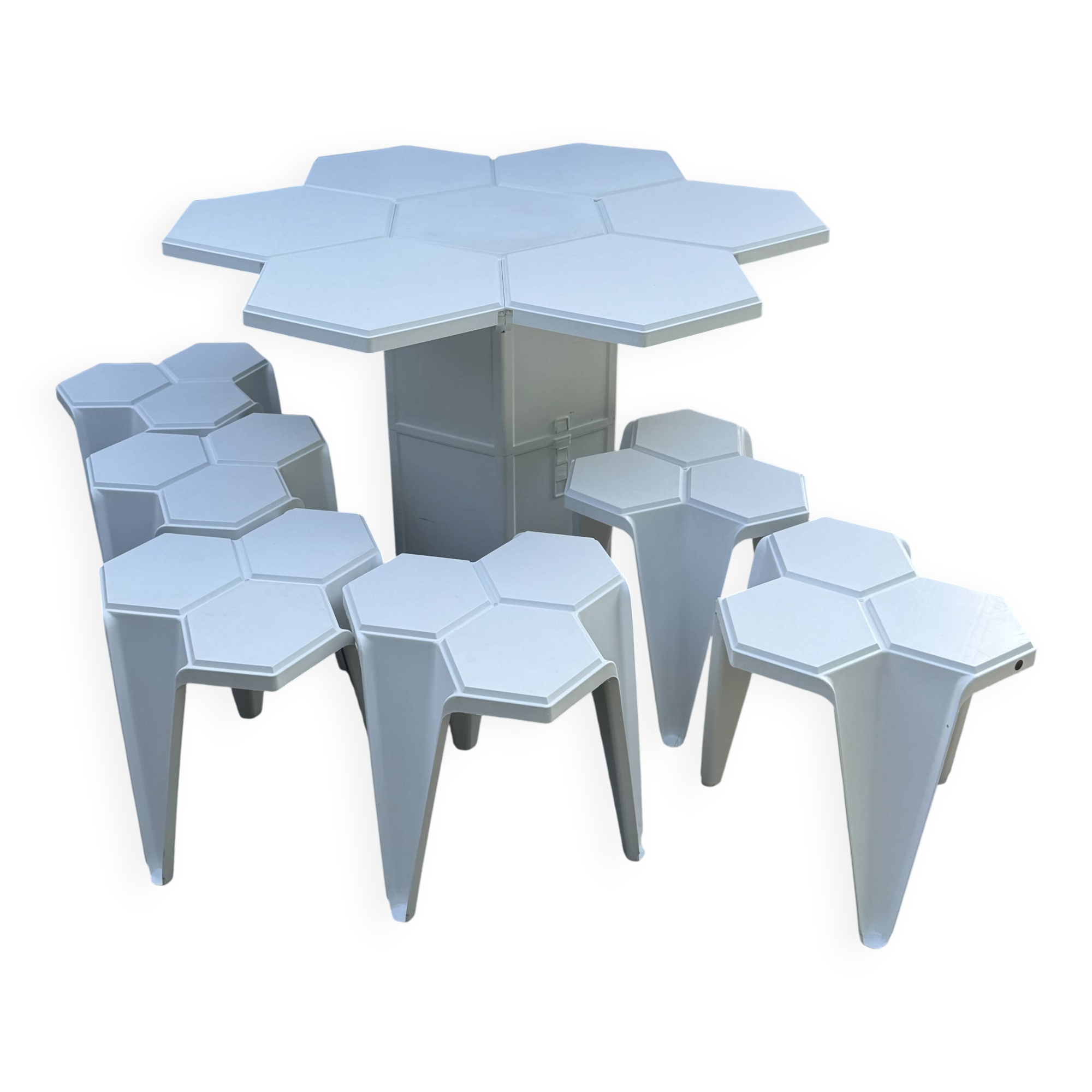 Table et chaises convertibles Jasp Hexagon par Mensa