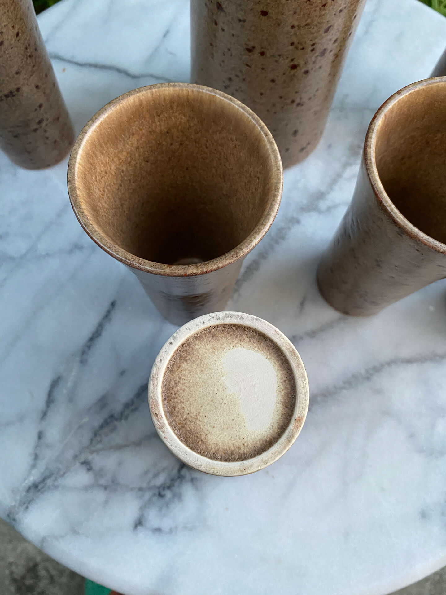 Vintage drink service in pyrite stoneware – Claude Passy (Vallauris) –