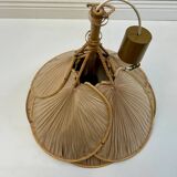 Mid-century modern Uchiwa style bamboo suspension