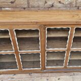 Antique Art Deco glass-fronted sideboard in Burmese teak