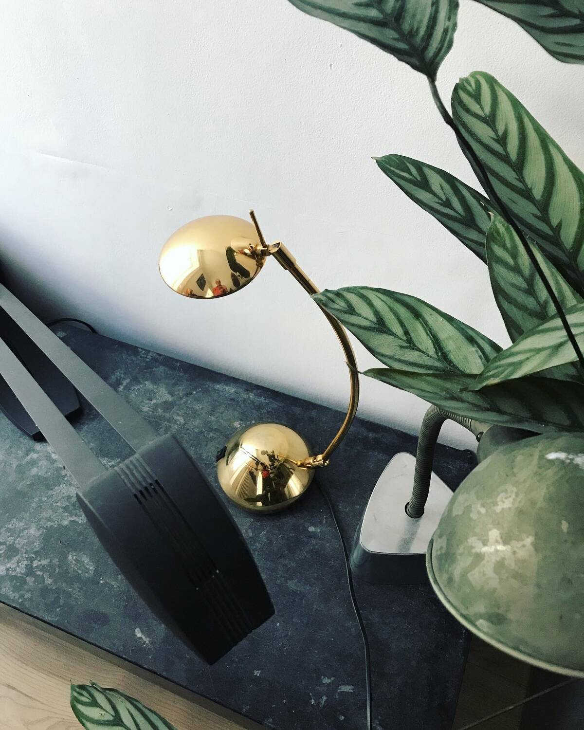 Vintage Arc Style Gold Desk Lamp