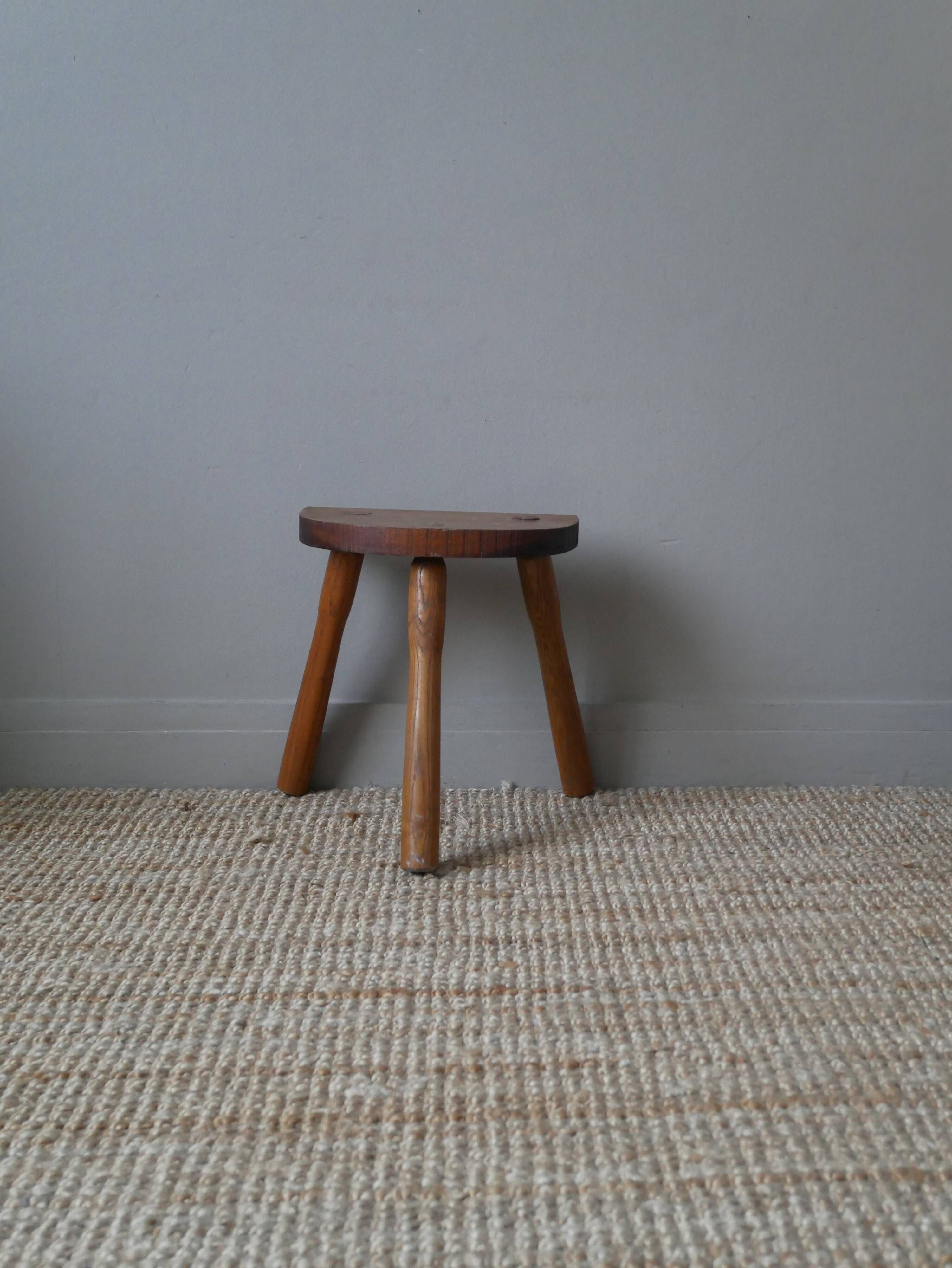 Handmade tripod milking stool plant holder Scandinavian countryside decoration folk art