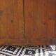 Walnut chest of drawers, black marble top