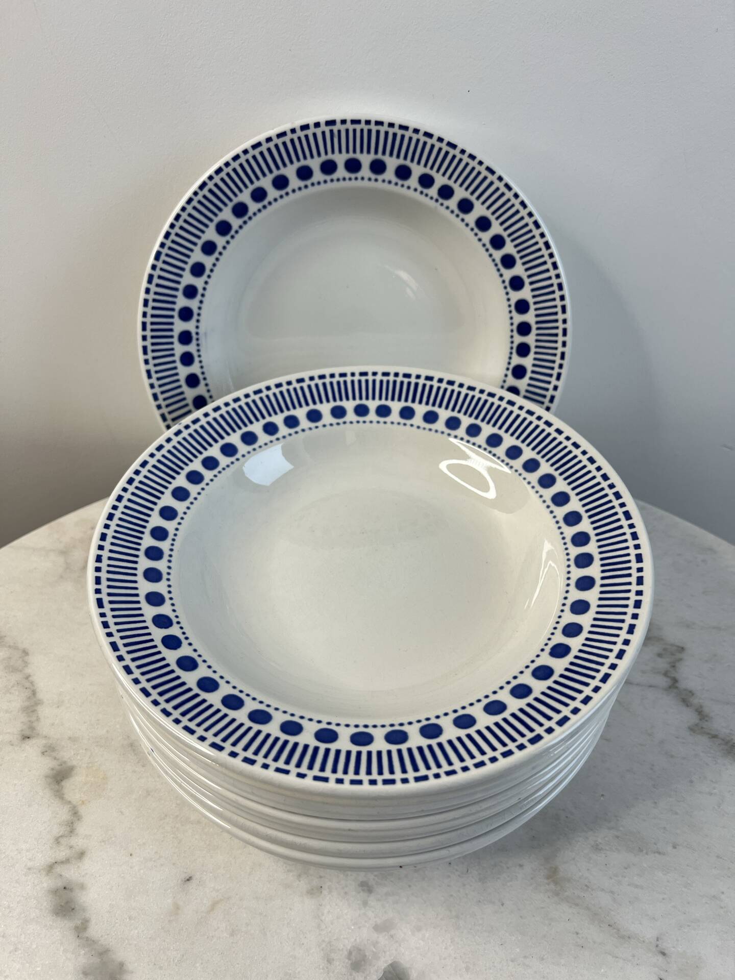 Set of 12 deep plates Sarreguemines Béatrice collection