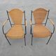 Mid-Century Chair by Frederic Weinberg in Rattan, Iron and Brass