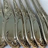 Series of 21 antique silver metal table forks
