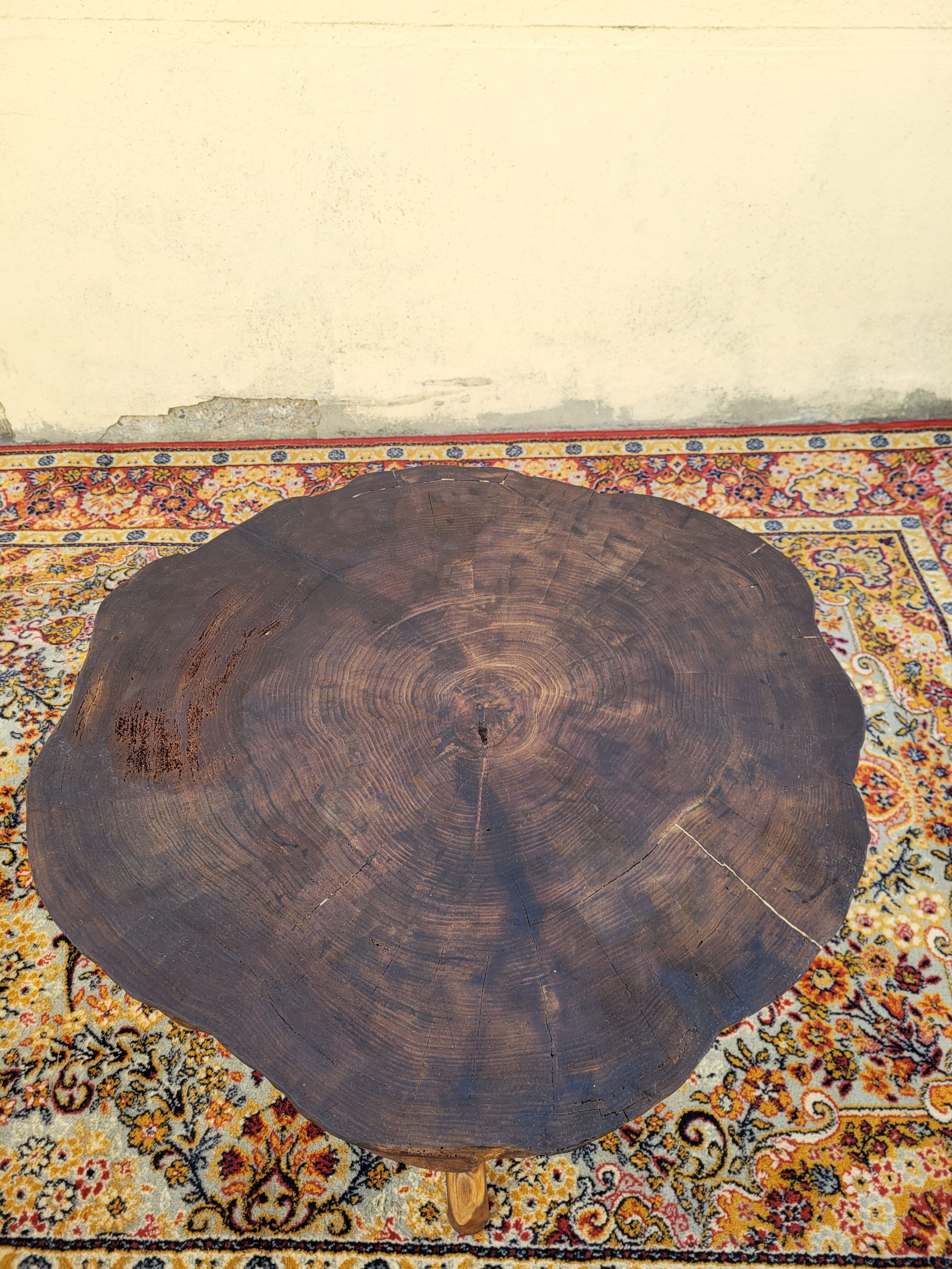 Brutalist chestnut coffee table