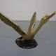 French Swan Coffee Table in Brass and Glass, 1960s
