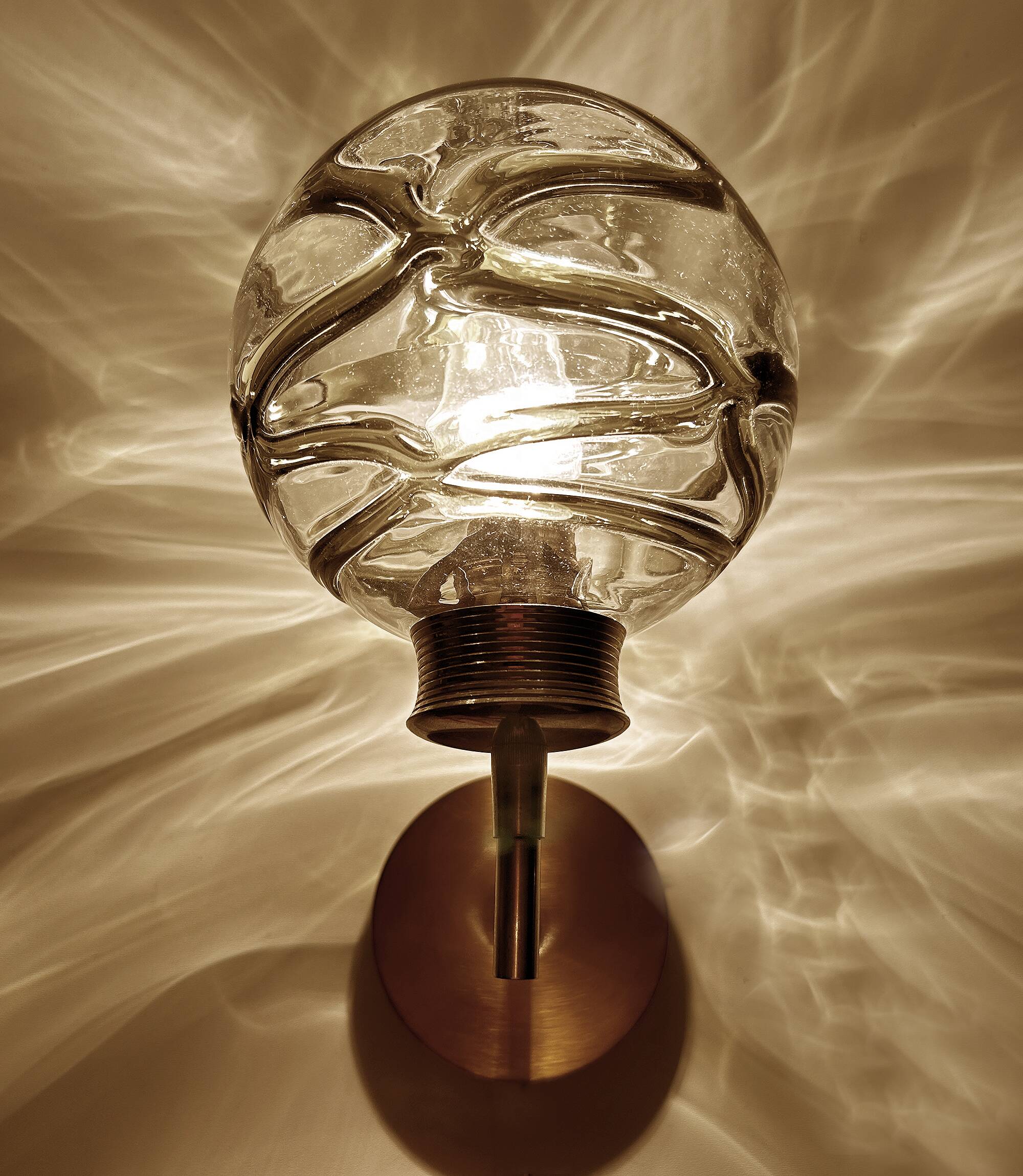 Pair Vintage Murano Glass Wall Lights