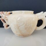 Chinese decorative teapot dragon in cut stone