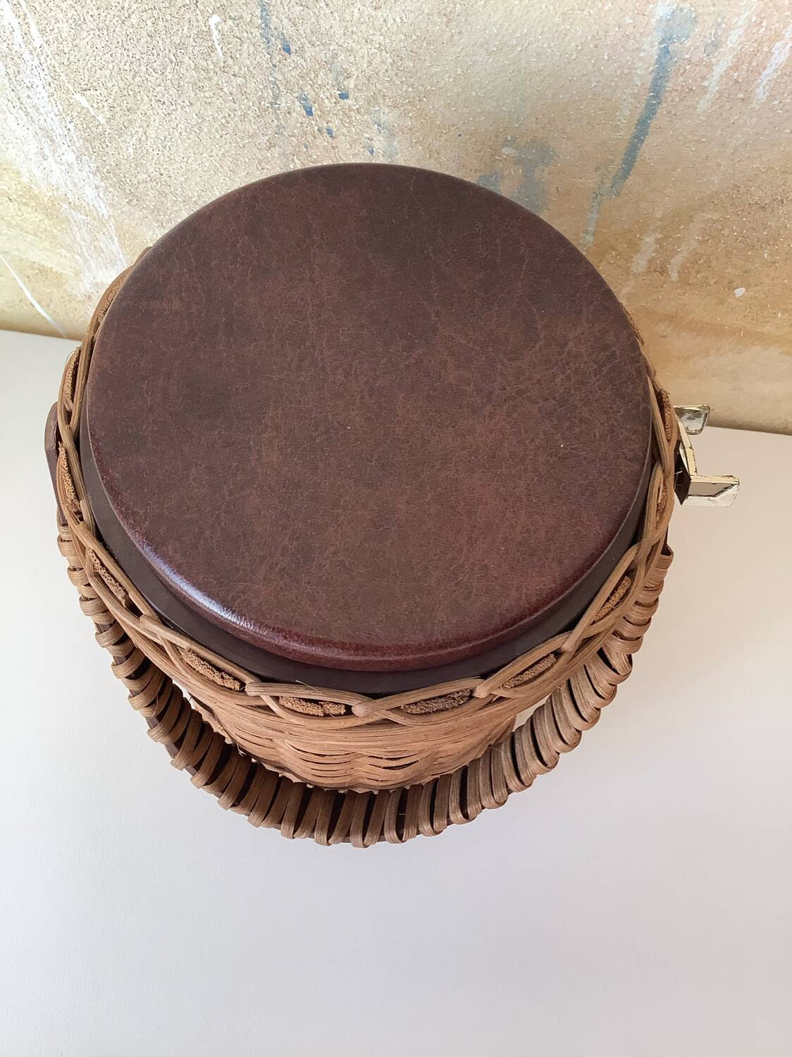 Wicker rattan ice bucket